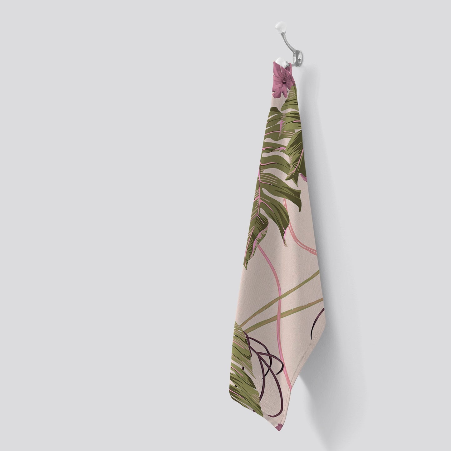 Pink Cosmos Flowers Tea Towel
