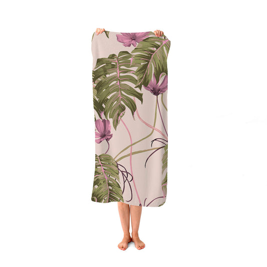 Pink Cosmos Flowers Beach Towel
