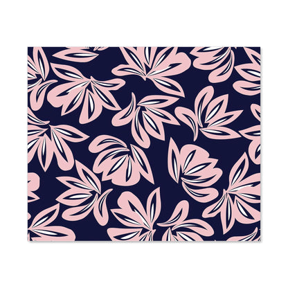 Pink Navy Floral Botanical Pattern Kitchen Splashback