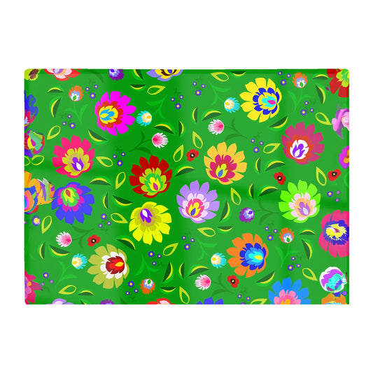 Polish Folk Floral Glass Chopping Board