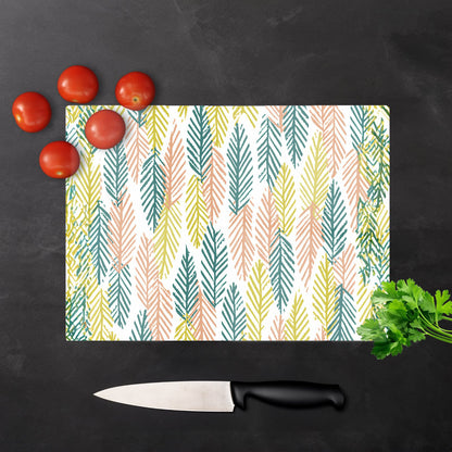 Scandinavian Style Foliage Glass Chopping Board
