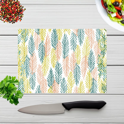Scandinavian Style Foliage Glass Chopping Board