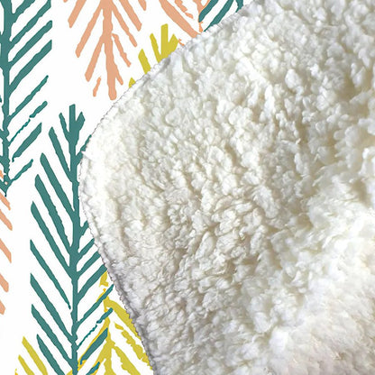 Scandinavian Style Foliage Sherpa Blanket