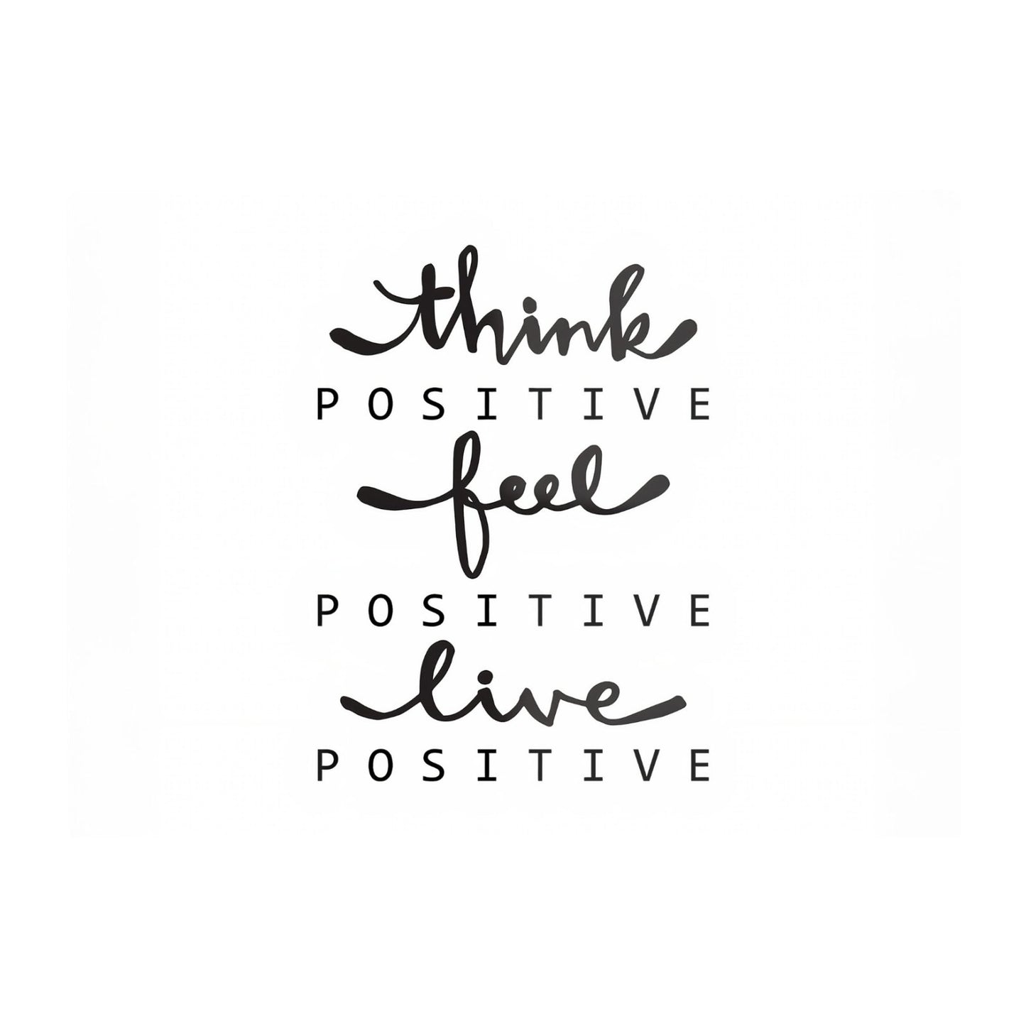Think Positive Feel Positive Live Positive Glass Chopping Board