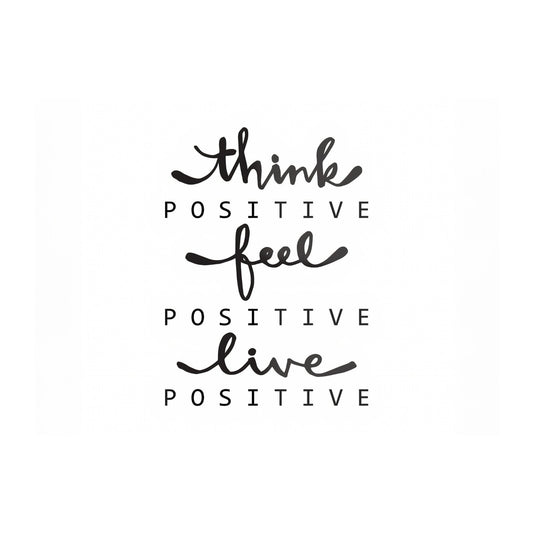 Think Positive Feel Positive Live Positive Glass Chopping Board
