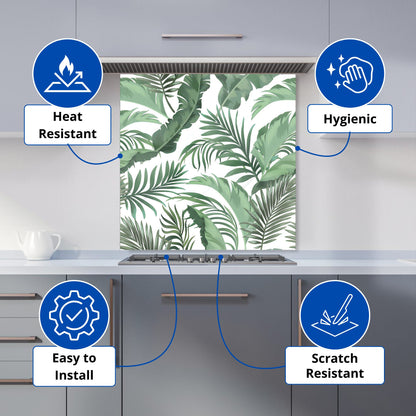 Trendy Tropical Leaves Kitchen Splashback