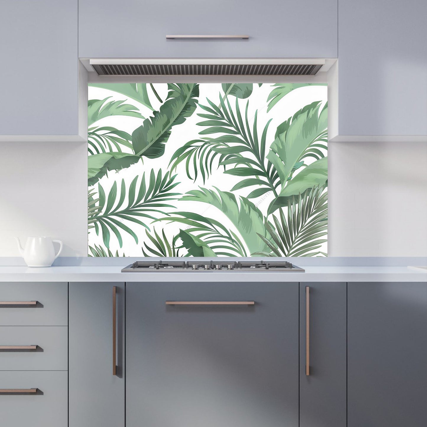 Trendy Tropical Leaves Kitchen Splashback