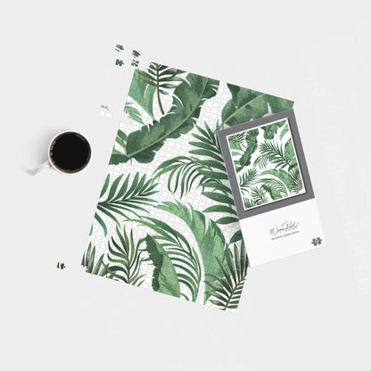 Trendy Tropical Leaves Jigsaw Puzzle
