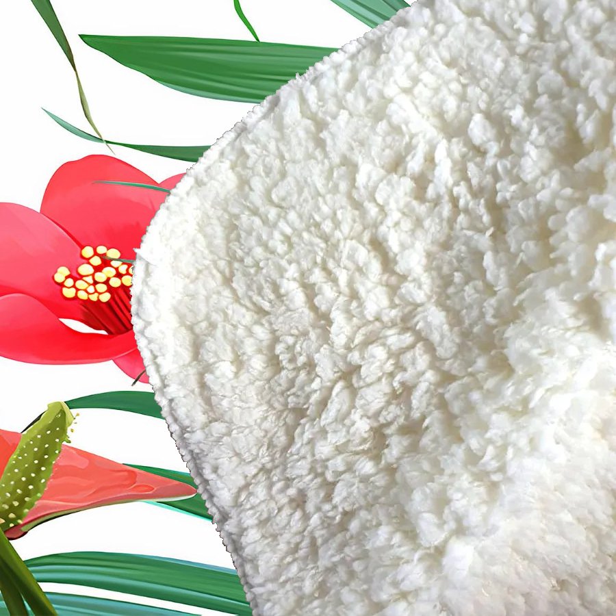 Tropical Flowers, Palm Leaves Hawaiian Sherpa Blanket