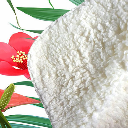 Tropical Flowers, Palm Leaves Hawaiian Sherpa Blanket