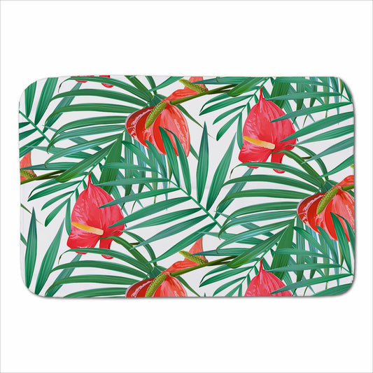 Tropical Flowers And Palm Leaves Sherpa Blanket