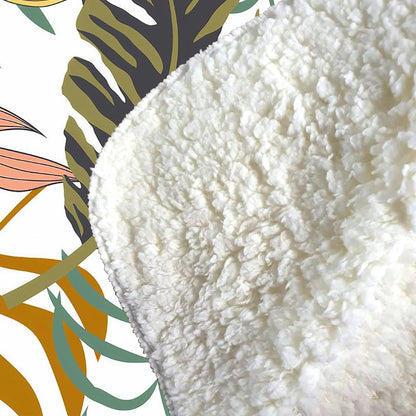 Tropical Leaves Sherpa Blanket