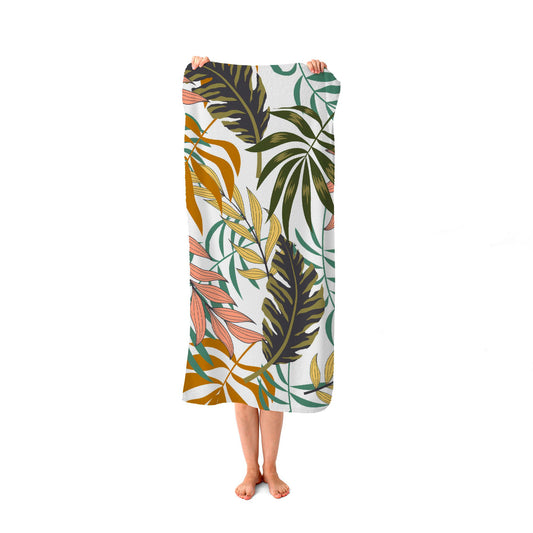 Tropical Leaves Beach Towel