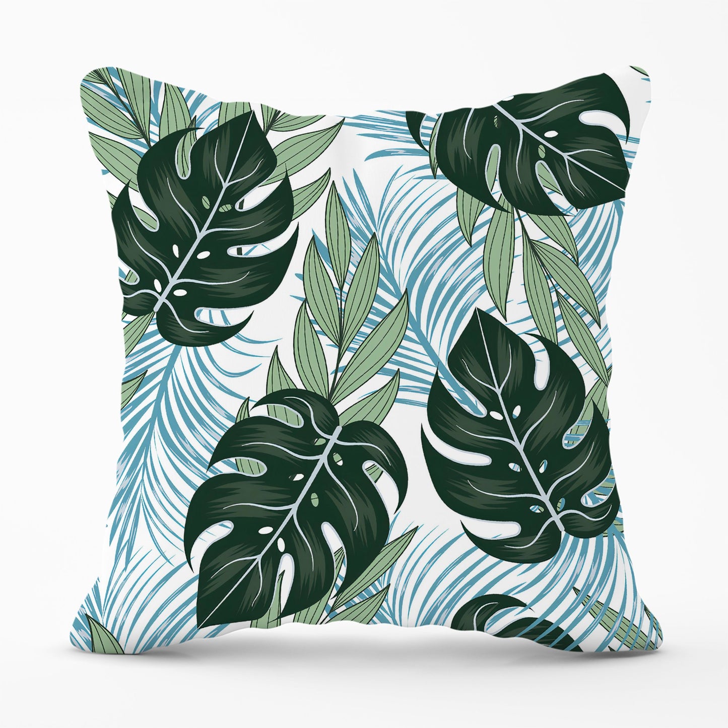 Tropical Pattern With Bright Plants And Flowers Cushions