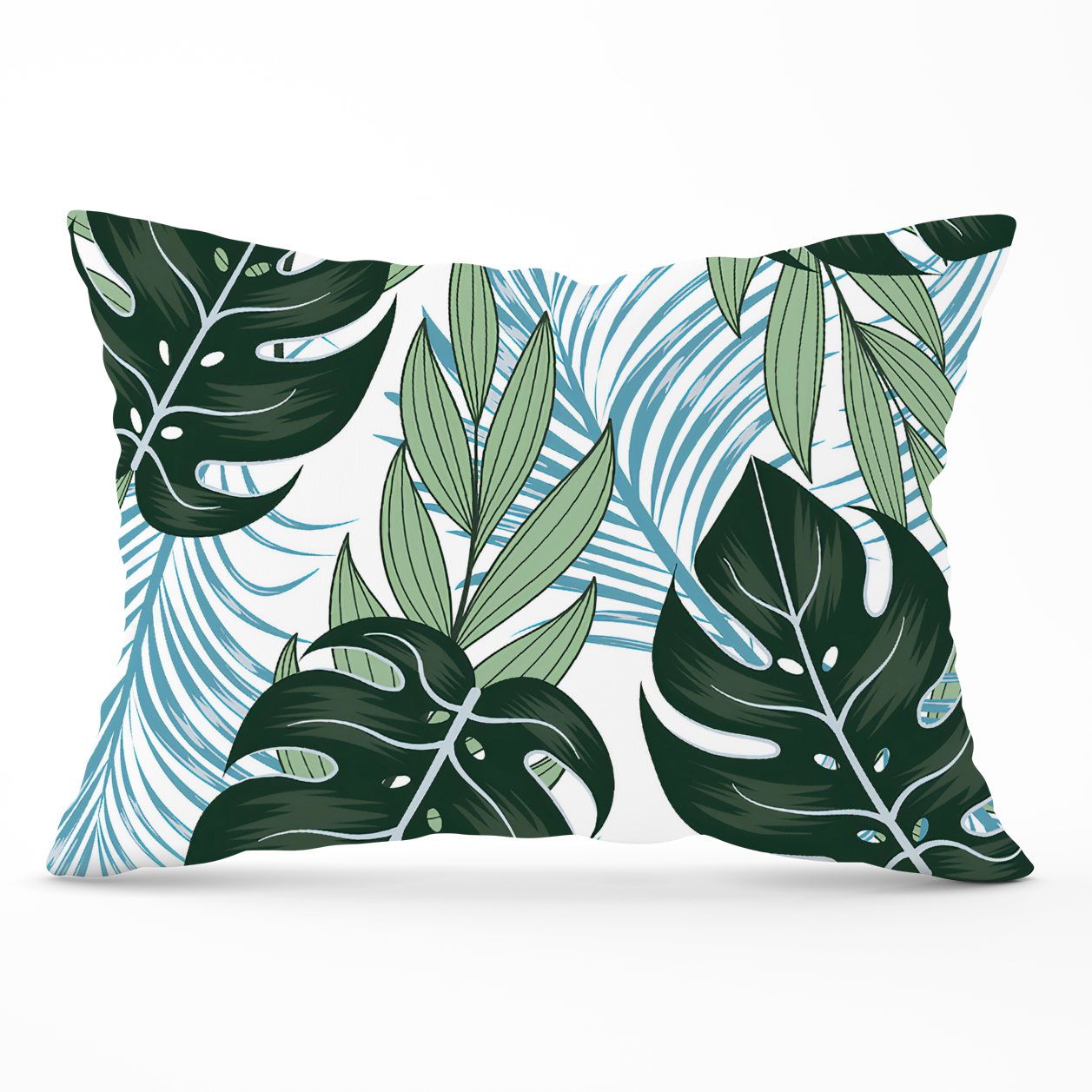 Tropical Pattern With Bright Plants And Flowers Cushions