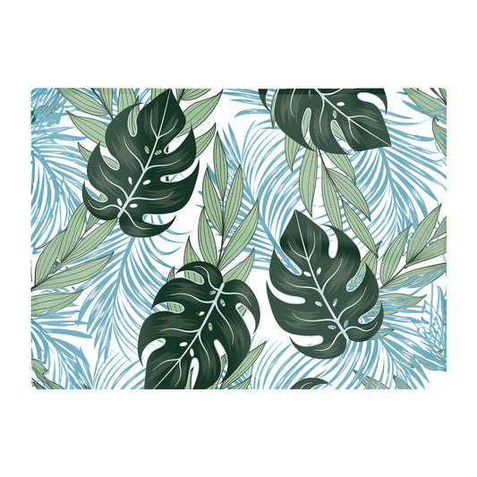 Tropical Pattern Bright Plants Flowers Glass Chopping Board