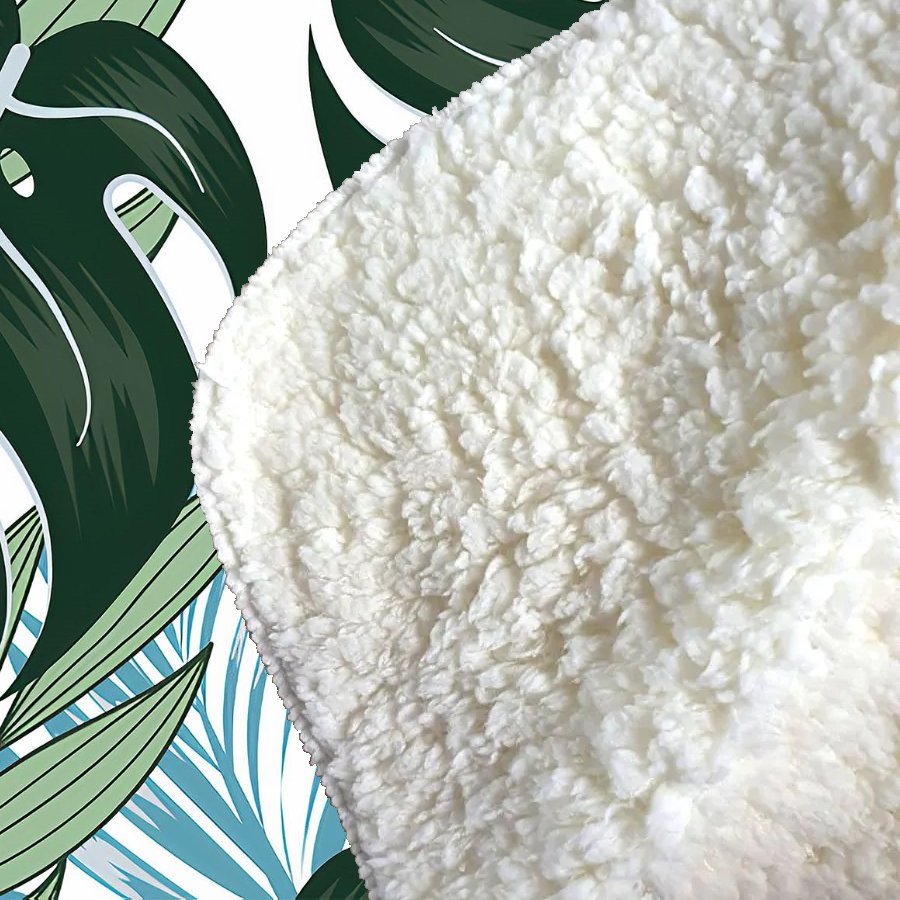 Tropical Pattern, Bright Plants, Flowers Sherpa Blanket