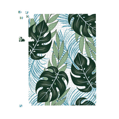 Tropical Pattern, Bright Plants, Flowers Jigsaw Puzzle