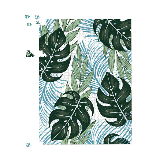Tropical Pattern, Bright Plants, Flowers Jigsaw Puzzle