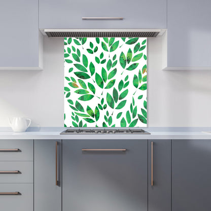 Watercolor Abstract Leaves Kitchen Splashback