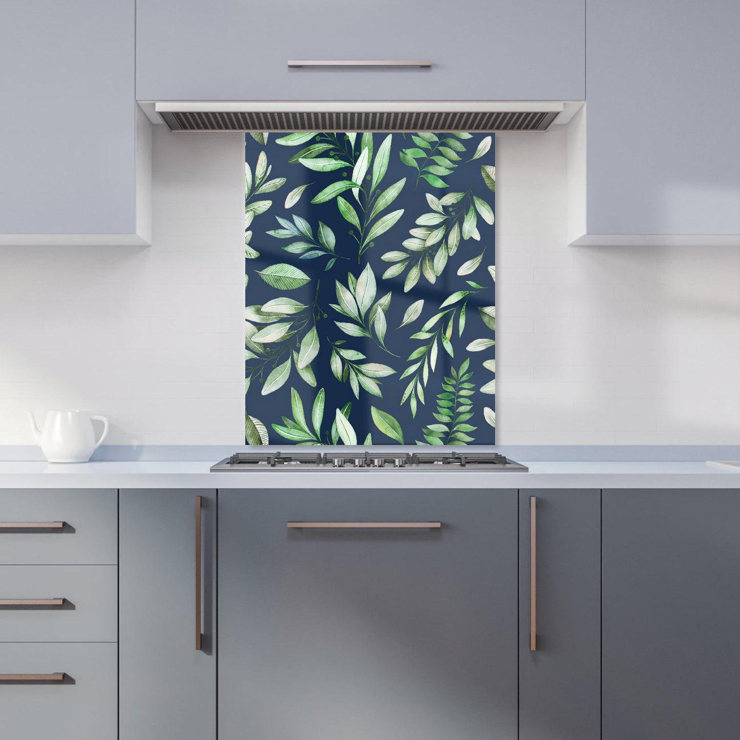 Watercolor Leaves Kitchen Splashback