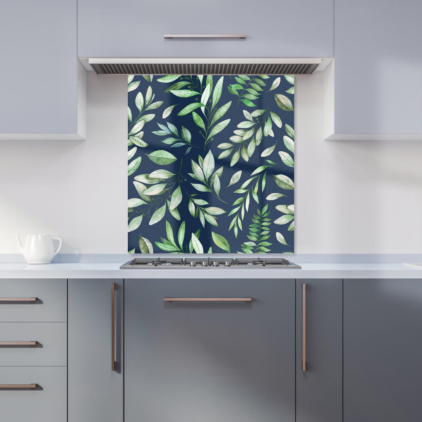 Watercolor Leaves Kitchen Splashback