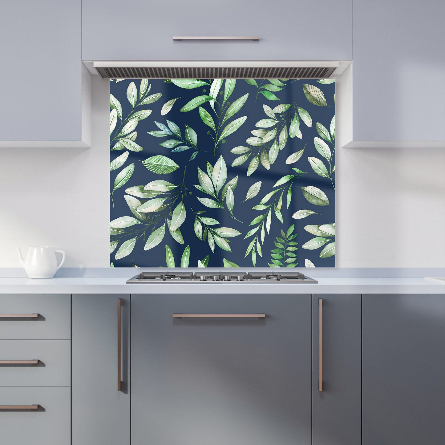 Watercolor Leaves Kitchen Splashback