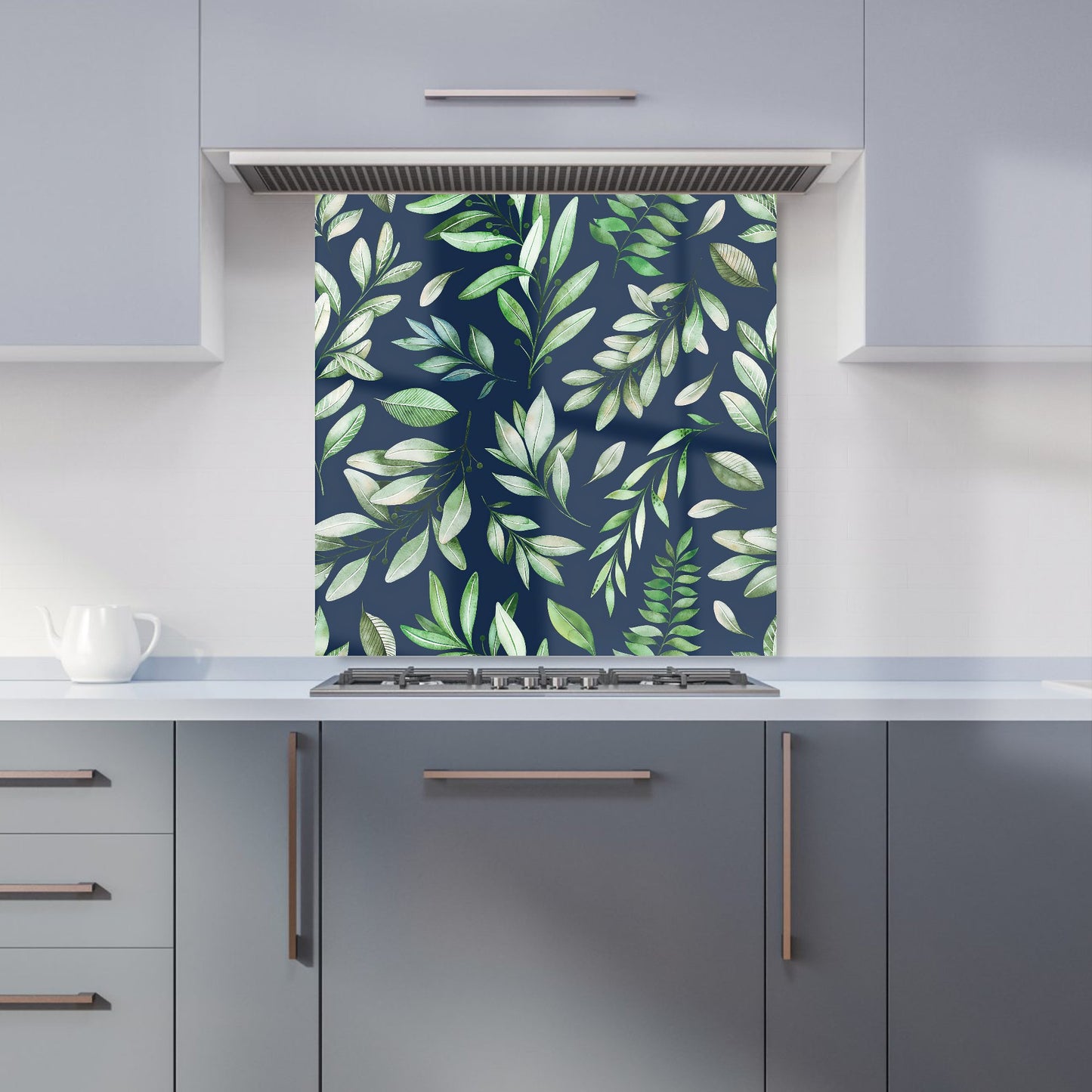 Watercolor Leaves Kitchen Splashback