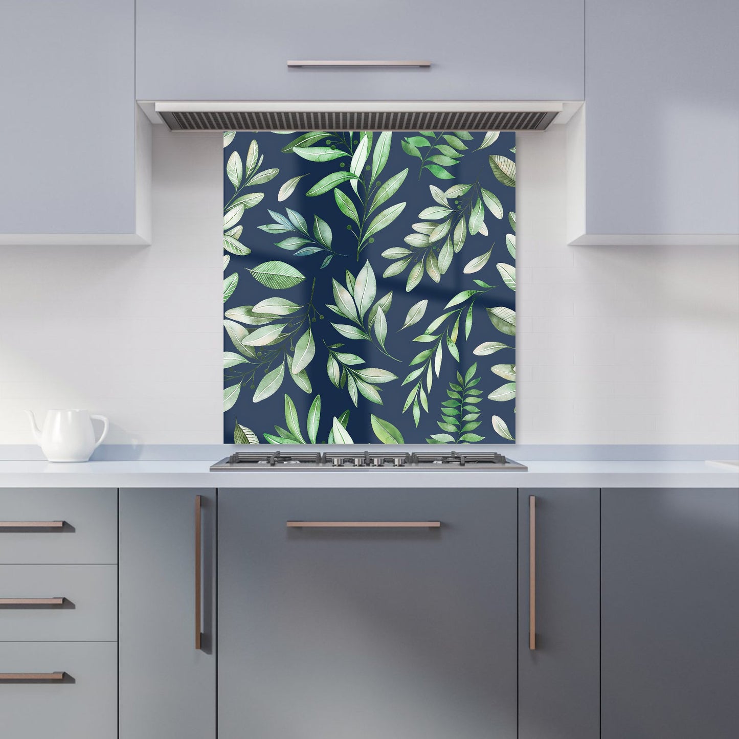 Watercolor Leaves Kitchen Splashback