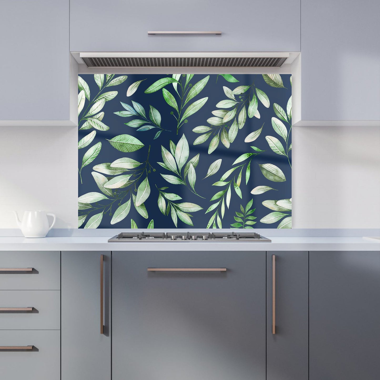 Watercolor Leaves Kitchen Splashback