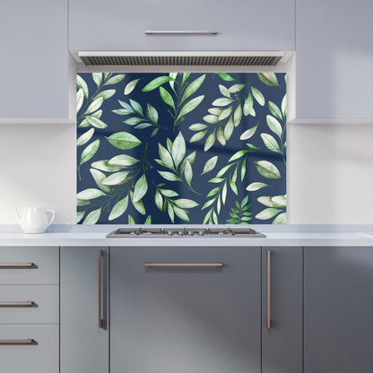 Watercolor Leaves Kitchen Splashback