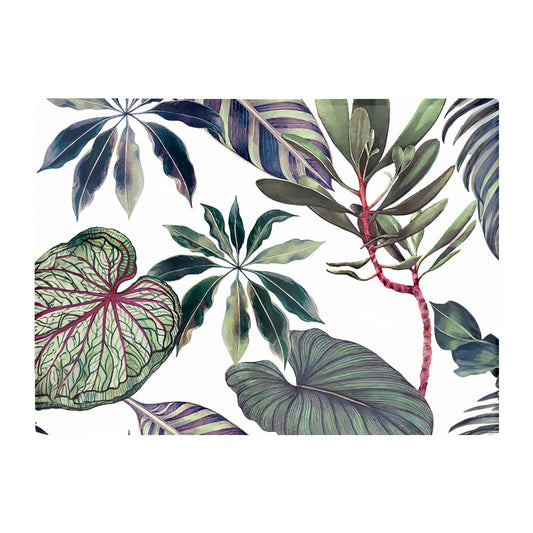 Watercolor Tropical Leaf Glass Chopping Board