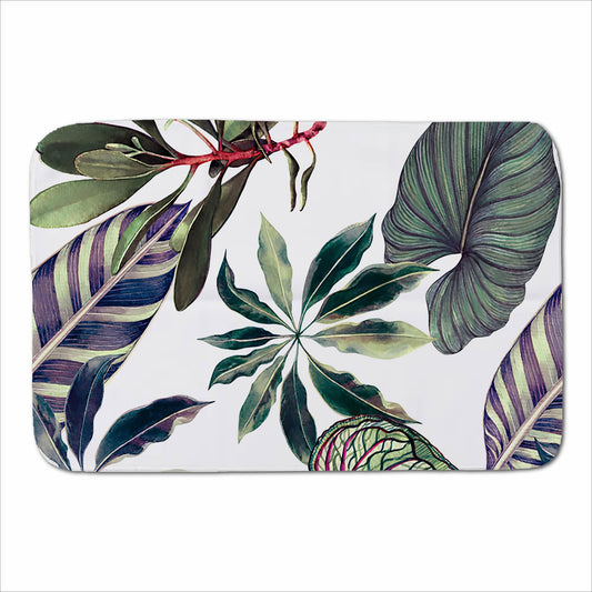 Watercolor Tropical Leaf Sherpa Blanket