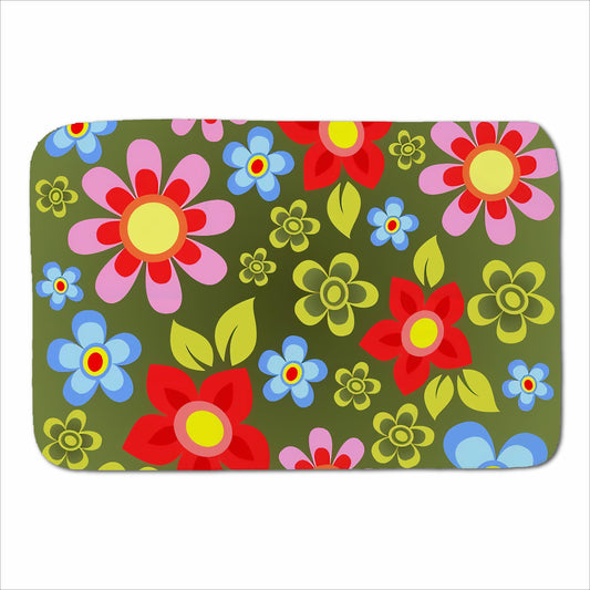 Red And Blue Flowers Sherpa Blanket