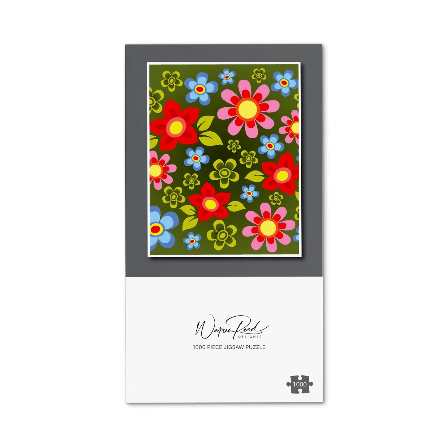 Red And Blue Flowers Jigsaw Puzzle