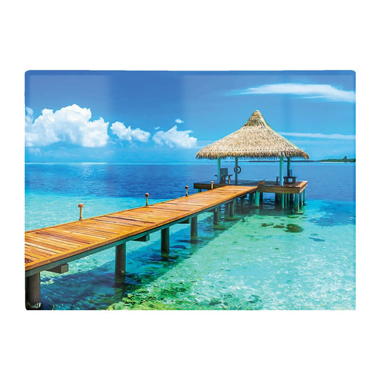 Maldive Beach Resort Glass Chopping Board