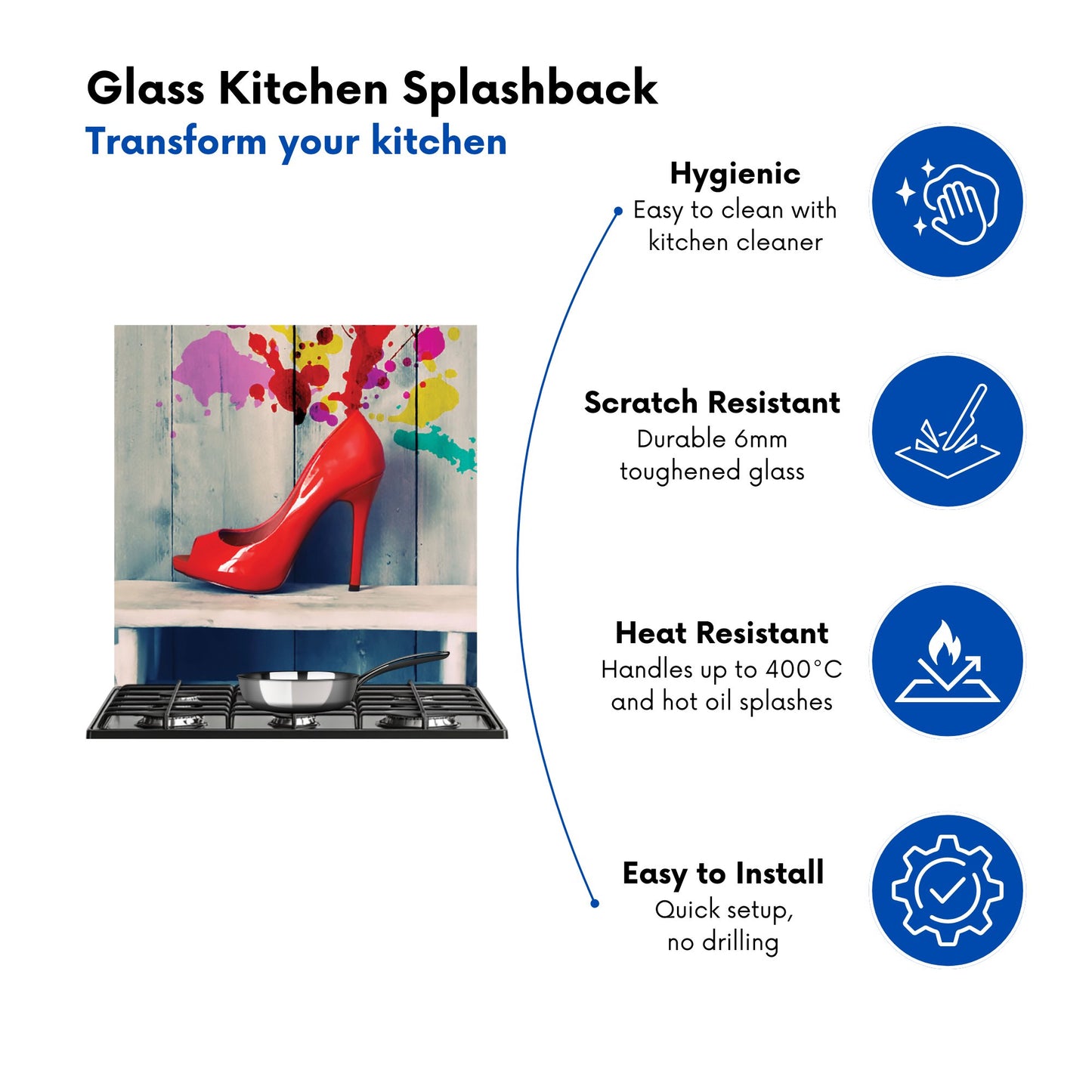 Retro Red Shoes Kitchen Splashback