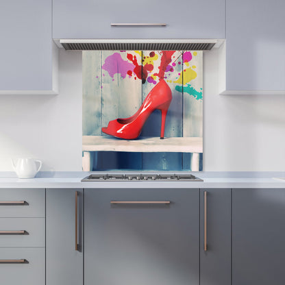 Retro Red Shoes Kitchen Splashback