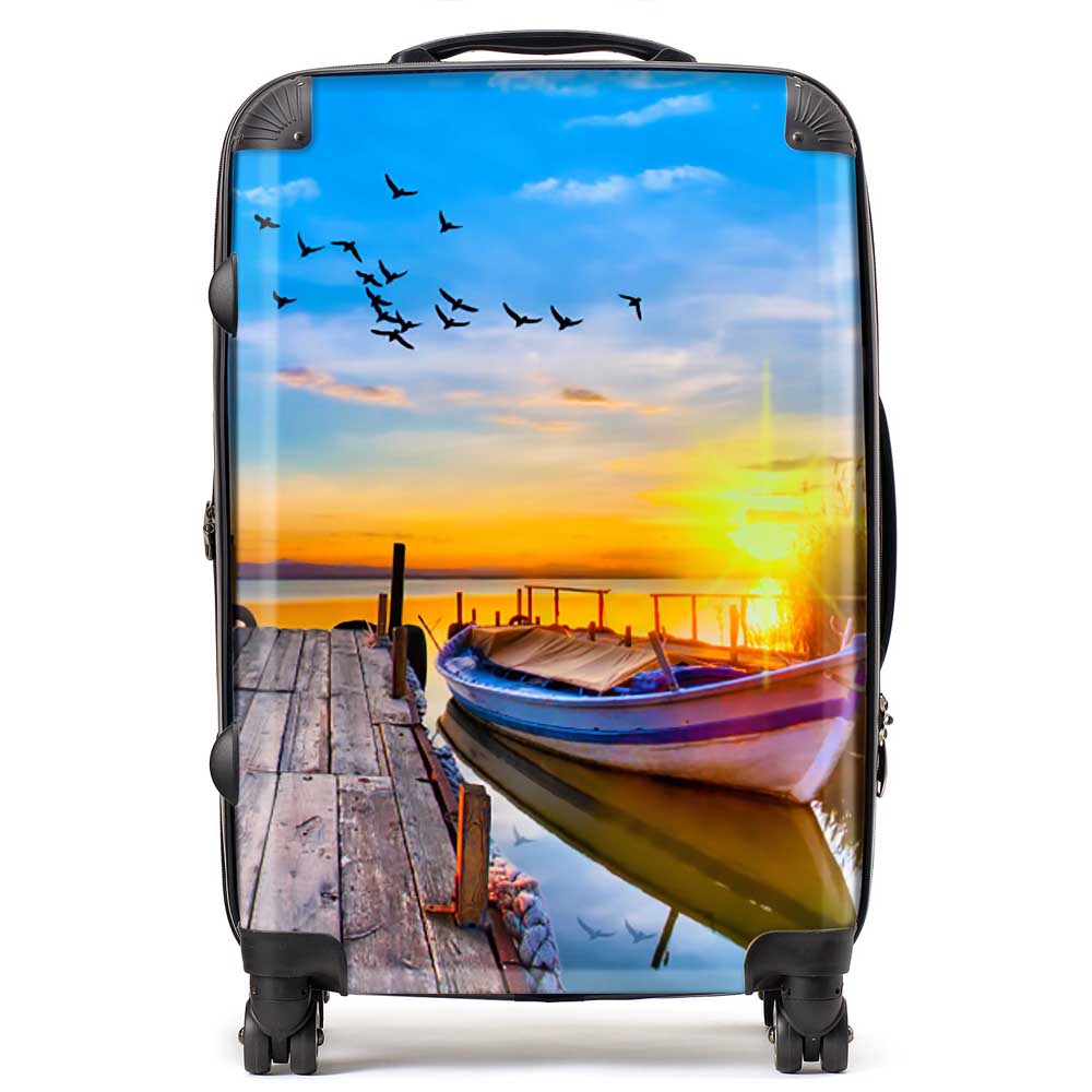 Sunset Of Colours At The Lake Suitcase
