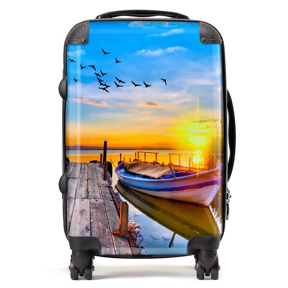 Sunset Of Colours At The Lake Suitcase