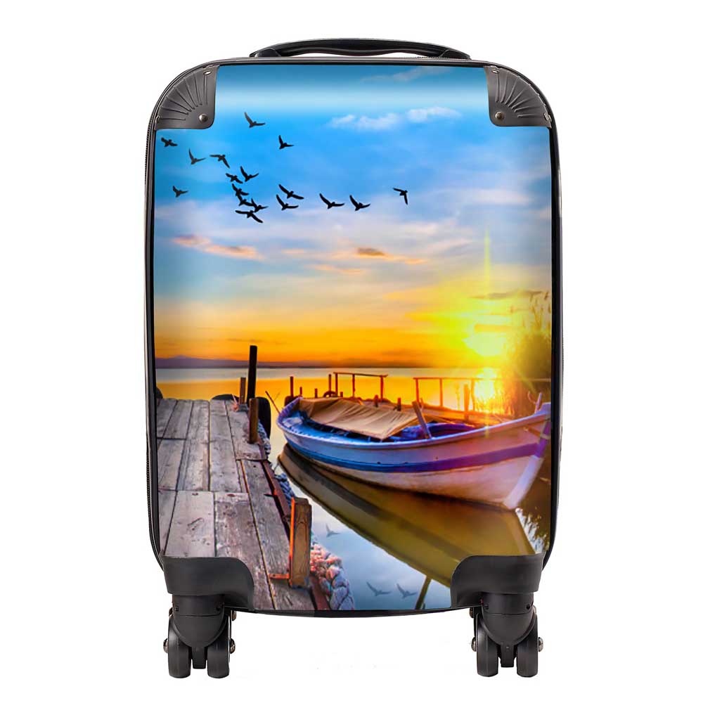 Sunset Of Colours At The Lake Suitcase