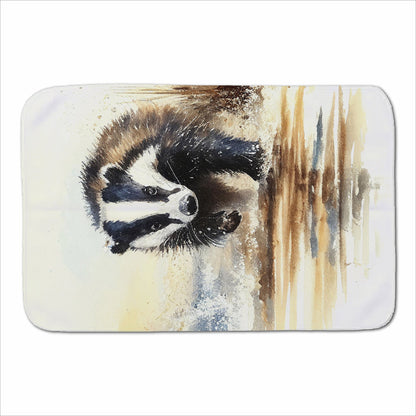 Wading Badger Watercolour Sherpa Blanket
