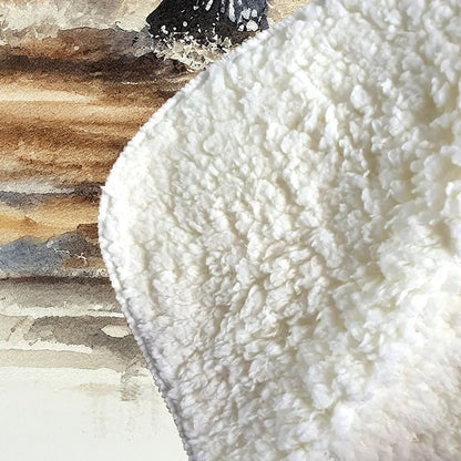 Wading Badger Watercolour Sherpa Blanket