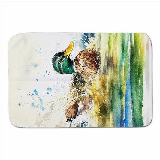 Splashing Mallard Watercolour Sherpa Blanket