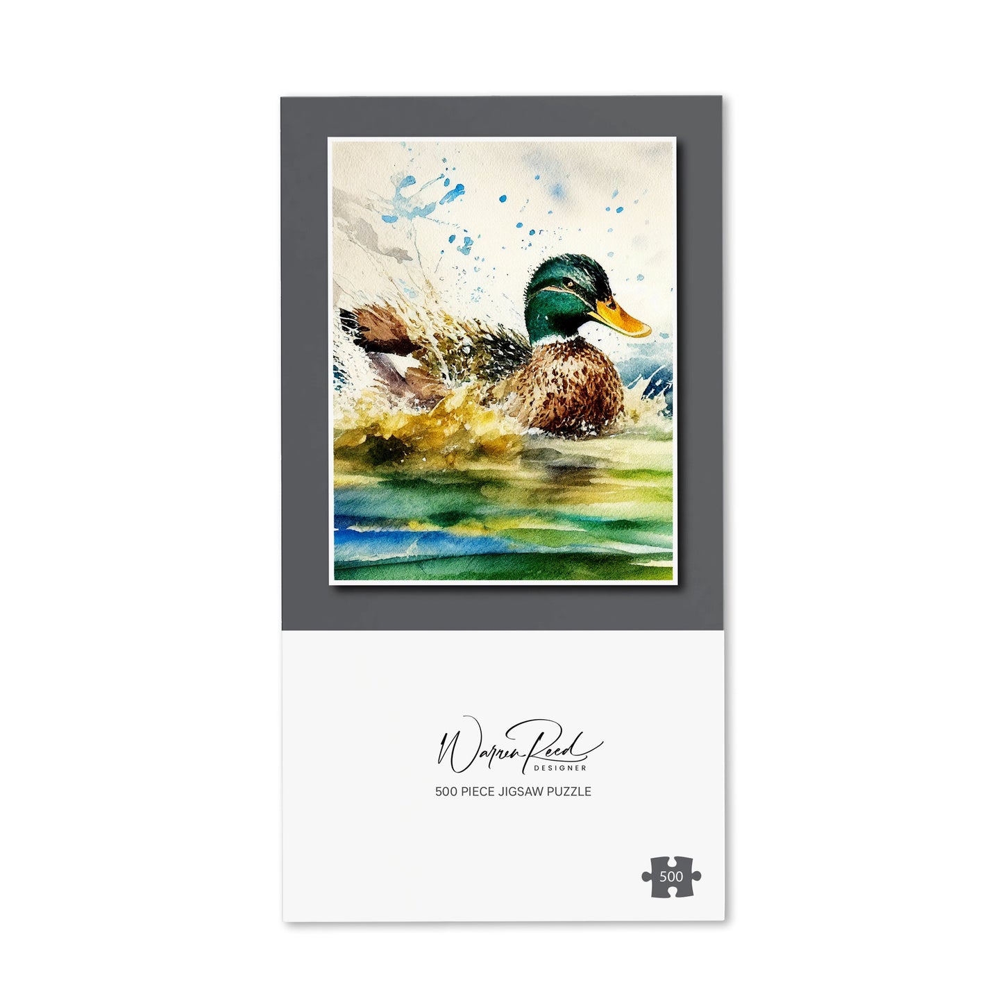 Splashing Mallard Watercolour Jigsaw Puzzle