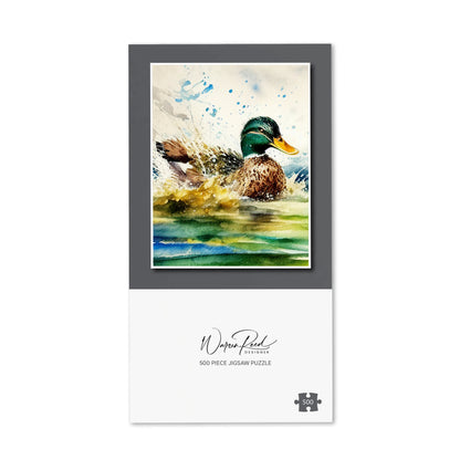 Splashing Mallard Watercolour Jigsaw Puzzle
