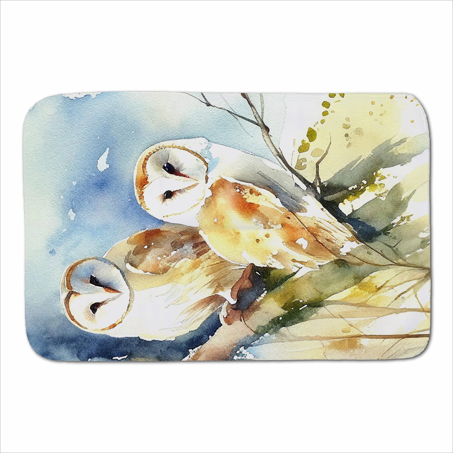 Barn Owls Watercolour Sherpa Blanket