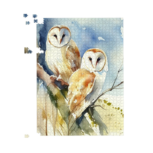 Barn Owls Watercolour Jigsaw Puzzle