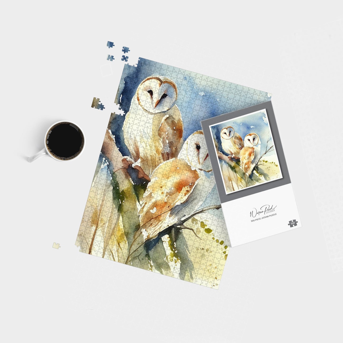 Barn Owls Watercolour Jigsaw Puzzle