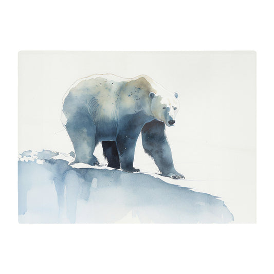 Polar Bear Watercolour Glass Chopping Board